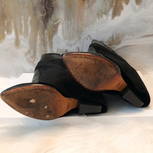 Givenchy Black Patent & Suede Shark Ankle Boots 39 - Picture 5 of 6